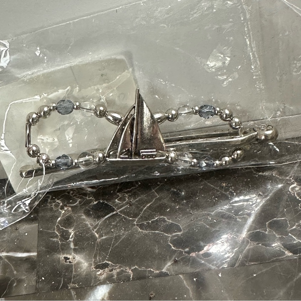 Silver Sailboat Hair Clip by Lila Rose XS NWT